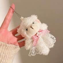 Lindo pequeño oso colgante de alta calidad de dibujos animados Animal llavero de peluche cachorro juguete de peluche muñeca mochila colgante accesorios llavero - F-4298 - Ver 10