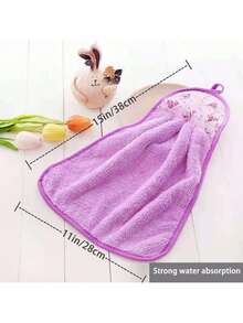 1 PC Super Soft Coral Velvet Kitchen Hand Towels - Hangable & Absorbent -  Home Bathroom Decor Fall Decor Back To School Dish Cloths Kitchen Towel - Màu sắc ngẫu nhiên - Xem 2