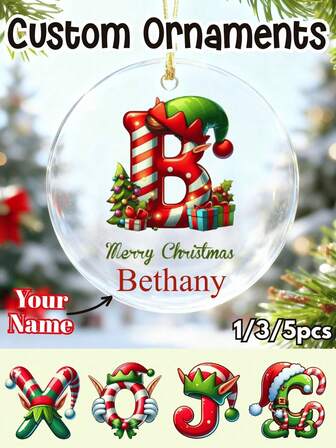 Customized Christmas Decorations With 26 Christmas Letters, Personalized Crystal Commemorative Gifts - Snow Holiday Decorations, Suitable For Christmas Scene Decorations, Can Be Used As Gifts For Family, Sisters, Friends