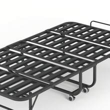 190 * 96 Cm Klapp-Twin-Bett Mit 9.5 Cm Memory-Foam-Matratze, Tragbares Gästebett/Rollbett, Stabilizer Metallrahmen - Black - View 5