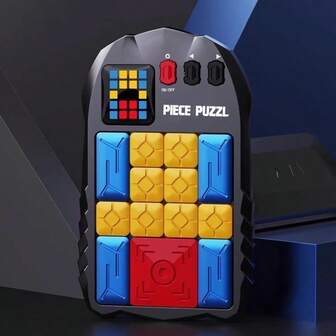 1 Set Huarong Road Sliding Puzzle, Electronic Klotski Toy - Over 500 Challenging Levels, Puzzle Designed For Children, ABS Rectangular Sliding Puzzle Game With Storage Area, Cultivate Intelligence For Boys And Girls, PK Battle Puzzle Game Console, Portable Electronic Toy, Puzzle Toy, Children's Sliding Puzzle, Logical Thinking Game, Early Education Toy, Suitable For Boys And Girls As Travel Toy, Christmas Gift/Back To School Gift/Birthday Gift