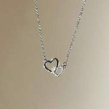 1 件女士奢华互锁心形吊坠项链，时尚简约心形吊坠项链，送给朋友和家人的情人节、妈妈、母亲、母亲节、礼物
