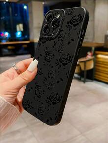 1 chiếc ốp lưng điện thoại TPU hình hoa hồng lãng mạn mới, tương thích với iPhone 17/16 Pro Max/16 Pro/16/13 Pro Max/12 Pro Max 11, 15 Pro Max, 14 Pro Max/Galaxy/Honor/Note 13 Pro/S23 Ultra/S24 Ultra/S25/A56, phiên bản quốc tế, không phải phiên bản nội địa. - màu đen - Xem 3