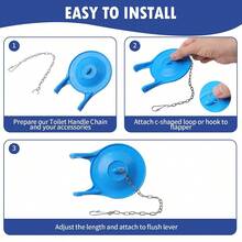 3 Pieces Universal Toilet Seat Chain Replacement Kit - Stainless Steel Lifting Chain With Hook And Loop, Suitable For Most Toilet Water Tank Handles Bathroom Bathroom Accessories Bathroom Tools - Multicolor - View 6