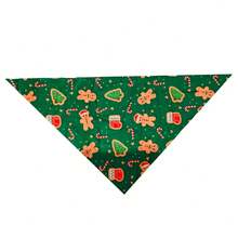 1 pieza Babero con bandana navideña para mascotas, accesorios de ropa para mascotas, babero para babeo de mascota, bufanda para gato, bufanda para perro con borde dorado