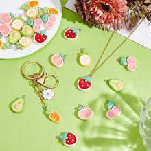 CRAFTYMELODY Resin Fruit Charms Cute Fruit Pendant Colorful Dangle Charms For Earrings Necklace Jewelry Making - ColorA - 查看 5