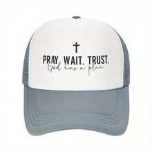New 2025 Baseball Cap Fashion Prayer Waiting Trust Adjustable For Men And Women Adult Christian Jesus Quotes Outdoor Baseball Cap - màu đen - Xem 10