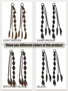 1/2 Packs 18" Lantern Bubble Braid Ponytail - Heat Resistant Synthetic Hair Extensions With Elastic Bands For Women, Christmas Party & Festival Hairstyle (Easy No-Braid Style) - Multicolor - View 9