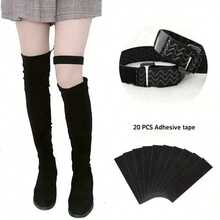 2pcs + 20pcs High Quality Over-The-Knee Boot Straps - Adjustable, Detachable, Durable Boot Gaiters Ensure Secure Fit And Comfortable Wear - Easy To Use And Install - Black - View 4