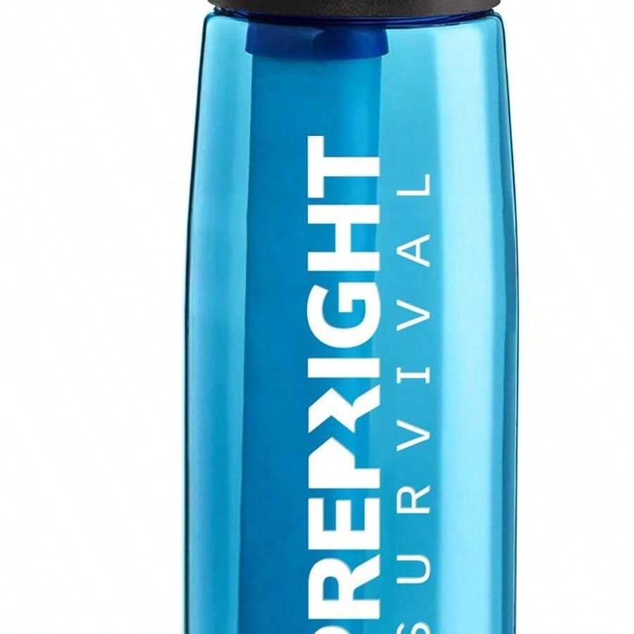 Survival 4-Stage Water Filter , - 22oz Camping Water With -In Compass, Travel And Emergency Preparedness , Teal - Teal - View 1