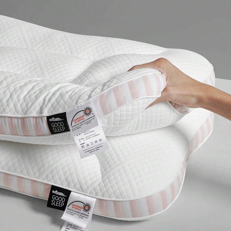 Almohada Ergonómica para Cuello 42x68CM – Soporte Cervical Ortopédico, Alivia Dolor de Cuello y Mejora el Sueño, Suave y Agradable para la Piel, Perfecta para Regalo a Familia y Amigos, 1 o 2 Piezas - Blanco - Ver 1