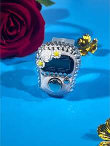 花朵水钻装饰指环计数器，指环式祈祷诵经计数装置 - 彩色 - 查看 18