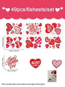 6 miếng dán cửa sổ hình trái tim màu hồng hai mặt, decal chúc mừng Ngày Valentine, thích hợp trang trí nhà cửa, đám cưới, kỷ niệm, tiệc tùng, cửa kính cửa hàng và các dịp lễ khác. - Hồng - Xem 8