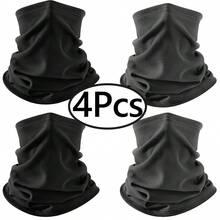 4 st/1 vinterhalsduk i fleece - vindtät vinterhalsduk i kallt väder för män och kvinnor - Tjock halsduk - Visa 15