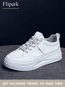 Flipark 1 Paio Di Scarpe Sportive Casual E Bianche, Versatili E Leggere, Adatte Per Gli Studenti Da Indossare All'Esterno., 1 Paio Di Scarpe Sportive Alla Moda E Casual Bianche, Leggere, Adatte Per Studenti, Di Taglia Piccola Adatte Per Donne Minute - Bianco - Visualizzare 5