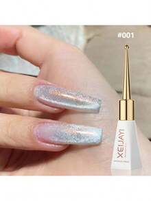 XEIJAYI Y2k復古霍爾漆鑽石閃粉貓眼磁性凝膠甲油,可以浸泡溶解使用,適用於家庭或美容院指甲彩繪diy,女性禮物 - 粉色 - 查看 3