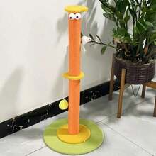 1PC Orange Green Cat Scratch Pole, Wear-Resistant And Non Shedding Vertical Sisal Pole, Suitable For Small And Medium-Sized Cats To Relieve Boredom, Suitable For Small Families, Cat Toys, Furniture, Modern Cat Decoration, Suitable For Pet Supplies For Small And Medium-Sized Cats