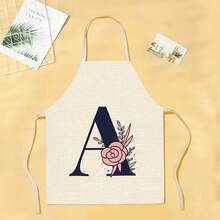 1pc Letter Pattern Apron, Creative And Interesting Fashionable Printed House Cleaning Apron, Waterproof Oil And Easy-To-Clean Kitchen Cooking Apron, Creative Home Apron, Work Clothes - Multicolor - View 17