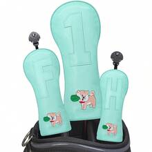 Fun Dog Design Style Golf Club Head Cover, Blue Golf Club Head Cover, PU Material, Suitable For Most, With Advanced Embroidery To Provide The Best Protection For Club - Blue - View 10