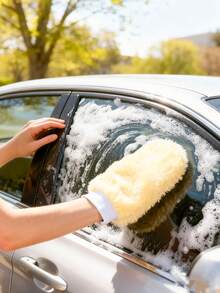 优质超细纤维洗车手套，不刮伤汽车和卡车清洁手套，高吸水性，超柔软不掉毛，可重复使用，可机洗