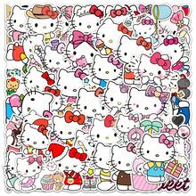 50PCS Funny Hello Kitty Anime Stickers Sanrio Decals DIY Motorcycle Travel Luggage Skateboard Classic Toy Cute Stickers