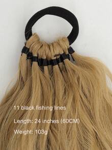 24-Inch Kinky Curly Ponytail Extension - Wrap Around Afro Curly Hairpiece With Elastic Band, Black & Blonde Options For Women - Multicolor - View 5
