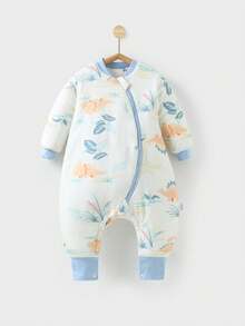 Saco de dormir cómodo para bebés y niños pequeños, 100% algodón, unisex para primavera, de manga larga con aberturas para las piernas, con adorable estampado de dinosaurios de dibujos animados - Multicolor - Ver 10