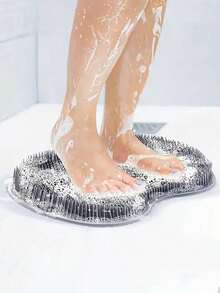 1pc Shower Foot & Back Scrubber, Massage Pad, Wall Mounted Back Scrubber, Silicone Bath Massage Cushion Brush With Suction Cups, Bathroom Wash Foot Mat Exfoliating Dead Skin Foot Brush, Foot Care, Body Care, Gift For My Mother, Mother's Day - Multicolor - View 4