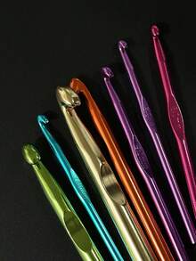 Jarum Rajut Ukuran Besar, Kait Rajut Aluminium Ukuran Besar, Kait Rajut Sweater 6.5/7/8/9/10/12/15mm Set 7 Buah, Jarum Rajut Tebal Aneka Warna Alat Rajut untuk Kerajinan Tangan DIY - MultiWarna - View 5