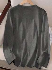 Women's Halloween Witch Letter Print 'Nightmare Before Christmas' Casual Crew Neck Long Sleeve T-Shirt Unisex Fashion Design Sports Comfort Soft Fabric Daily Casual Spring Autumn New Home Daily - Dark Grey - View 5