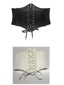 1件/2件腰套女士古风外穿全腰束腰夏季外穿腰夹纱布透气腰部瘦身腰套女士束身衣腰带用于连衣裙，腰部训练器腰部塑形用于腰部瘦身和收腹控制万圣节服装