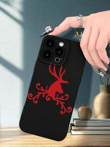 Teléfono 17 Pro 1PC, diseño de patrón de adorno muy vendido Teléfono negro, a prueba de golpes, pantalla y cámara elevadas, mate Simple y liviano Compatible con 17/17Air/17Pro/17ProMax, 16/16Plus/16ProMax, 15, 14, 13, 12, 11 Series, adecuado S22, S23, S24, S25 PLUS ULTRA Series, Pascua, decoración de Halloween/cumpleaños, Novia, novio, amigo o uno mismo. - Negro - Ver 6