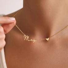 1 chiếc vòng cổ khắc tên theo yêu cầu, mặt dây chuyền hình trái tim viết tay cá nhân hóa, chất liệu thép không gỉ, trang sức nữ thanh lịch, đa năng, quà Giáng sinh, vòng cổ quyến rũ đeo hàng ngày, chế tác tinh xảo, quà Ngày của Mẹ cho mẹ, quà Phục Sinh. - Nhiều màu - Xem 3