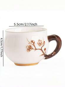 Handmade Mutton Fat Jade Pinched Flower Tea Cup, Ceramic Tea Set, Master Cup, Gongfu Tea Cup, Coffee Cup - Multicolor - View 6