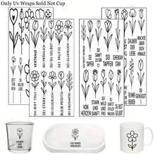 4张德国励志野花语录主题贴纸套装 - 激励友谊的名言转印纸，适用于家具、玻璃，易于粘贴，DIY家居生活灵感设计 - 彩色 - 查看 2