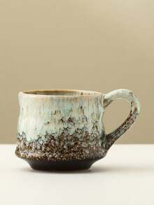1pc 300ml Retro Ceramic Coffee Mug, Kiln-Fired Craftsmanship, Easy To Clean And No Fading, Home Latte Cup, Cappuccino Cup, Afternoon Tea Cup, Gift For Boyfriend, Girlfriend, Family, Friends, Coworkers - Multicolor - View 6