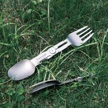 Titanium Rotating Spork - 2-In-1 Folding Spoon And Fork For Camping, Hiking, Backpacking - Lightweight, Durable Travel Utensil With Compact Design - EDC Survival (1PC) - 1 cái - Xem 7