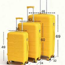 Set De Tres Maletas Cuenta Con Ruedas Giratorias 360 Amarillo - Amarillo - Ver 8