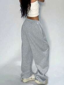 1件装少女休闲简约宽松百搭通勤裤，秋冬季