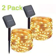 户外太阳能 LED 灯串、铜线 LED 太阳能仙女灯、太阳能圣诞仙女灯，用于花园/露营/婚礼/庭院/露台装饰