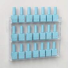 1个透明塑料壁挂式指甲油展示架，专为美甲产品收纳而设计。多层置物架，适用于美甲沙龙和化妆品收纳。 - 彩色 - 查看 5