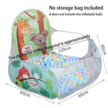 1pc Children's Play Tent Fence Toy, For Playing, Excluding Ocean Balls (Ocean Balls For Display Purposes Only) - Light Grey - View 1