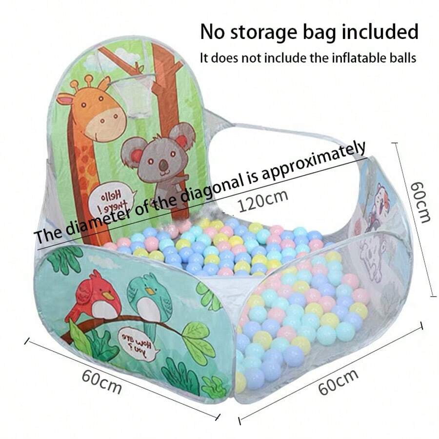1pc Children's Play Tent Fence Toy, For Playing, Excluding Ocean Balls (Ocean Balls For Display Purposes Only) - Light Grey - View 1