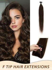 50pcs Human Hair Extensions 12-22 Inch Straight Hair Keratin F-Type Seamless Invisible High Quality Natural Real Hair For Wedding Daily Party Use - Multicolor - View 62