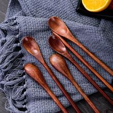 4 Pcs Long Wooden Honey Spoon Wooden Coffee Spoon WoodenTasting Spoons Stirring Spoons For Mixing Coffee Tea Beverage Dessert Stir Spoon Style 1 23 * 2.5cm - Style1 - View 3