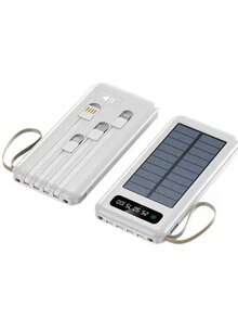 Cargador solar de 20000 mAh, batería externa portátil para teléfono, con puerto USB dual QC3.0, ideal para todo tipo de celulares y dispositivos electrónicos. - Multicolor - Ver 4