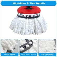 Easywring 1-Tank System,Mop Replacement Heads For O-Ceda Mop Replace Head, Spin Mop Heads Replacements, Microfiber Spin Mop Refills, Easy Cleaning Mop Head Replacement (White-3pcs) - 白色 - 查看 5