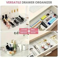 Transparent Plastic Cosmetic Storage Box With Drawer - Lightweight, Polished Finish, Stackable Storage Box, Suitable For Cosmetics, Office Supplies And Handicrafts, Desktop Storage | Modern Cosmetic Box | Polished Finish - Clear - View 11