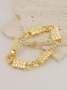 1 قطعة سلسلة رمز اللانهائية مكعب مطلي بالذهب عيار 14 قيراط، سوار للرجال والنساء بطول 8 بوصة - مكعب - مشاهدة 3