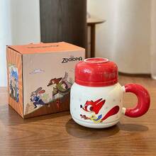 Large Capacity Water Kettle Mug With Lid, Ceramic Office Home Drinking Cup, Judy Nick - Multicolor - View 13